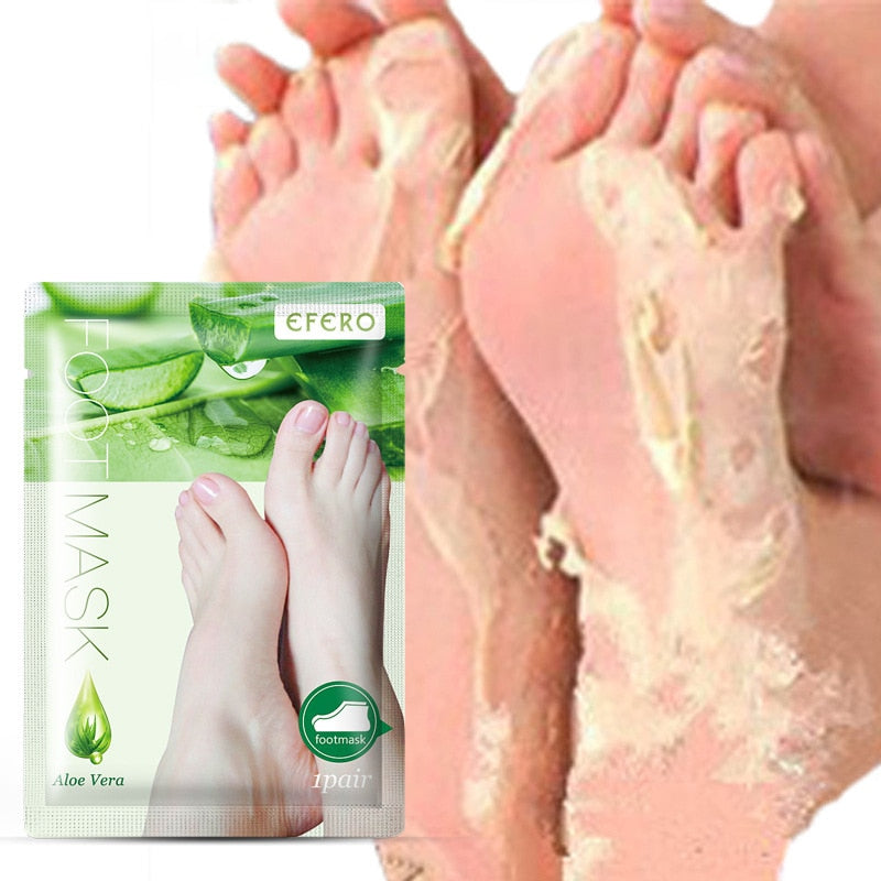 Máscara Esfoliante para os Pés com Aloe Vera