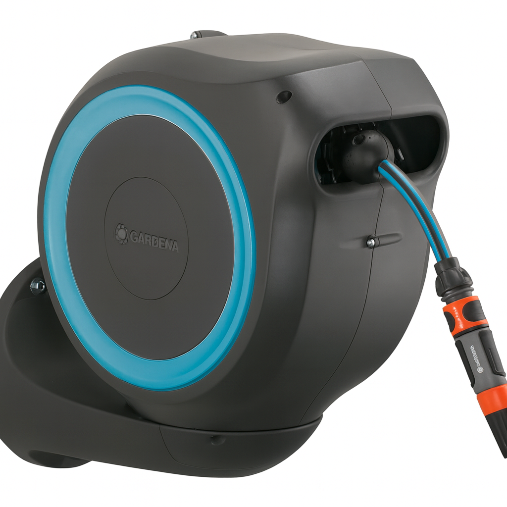 Enrolador Retrátil com Suporte Giratório 180 e Trava - GiraFlex