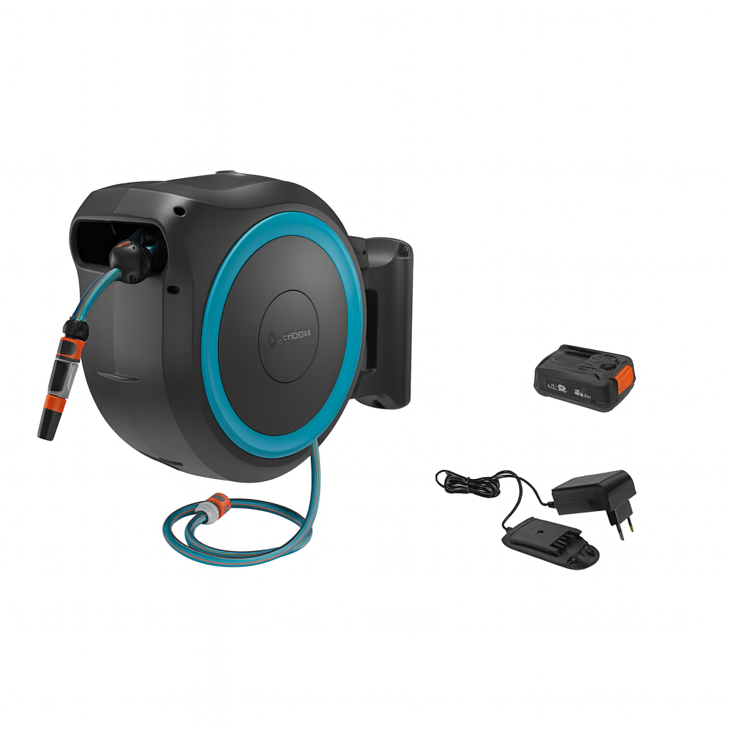 Enrolador Retrátil com Suporte Giratório 180 e Trava - GiraFlex