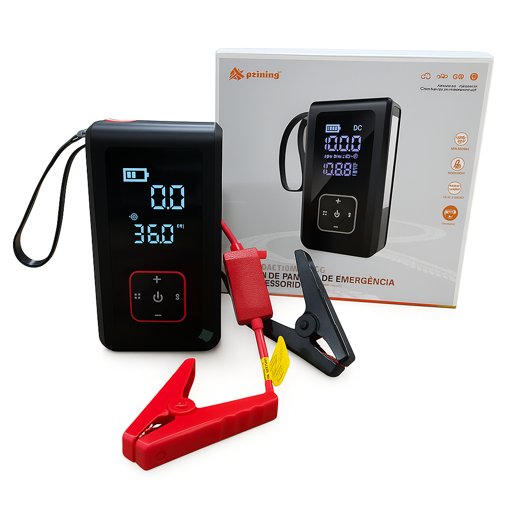 Carga de bateria + Bomba de ar portátil + Lanterna 3 em 1 - AirVolt