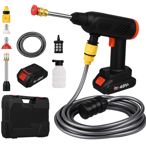 Lavadora portátil de alta pressão Mangueira de 5m + Bateria Recarregável - TurboWash